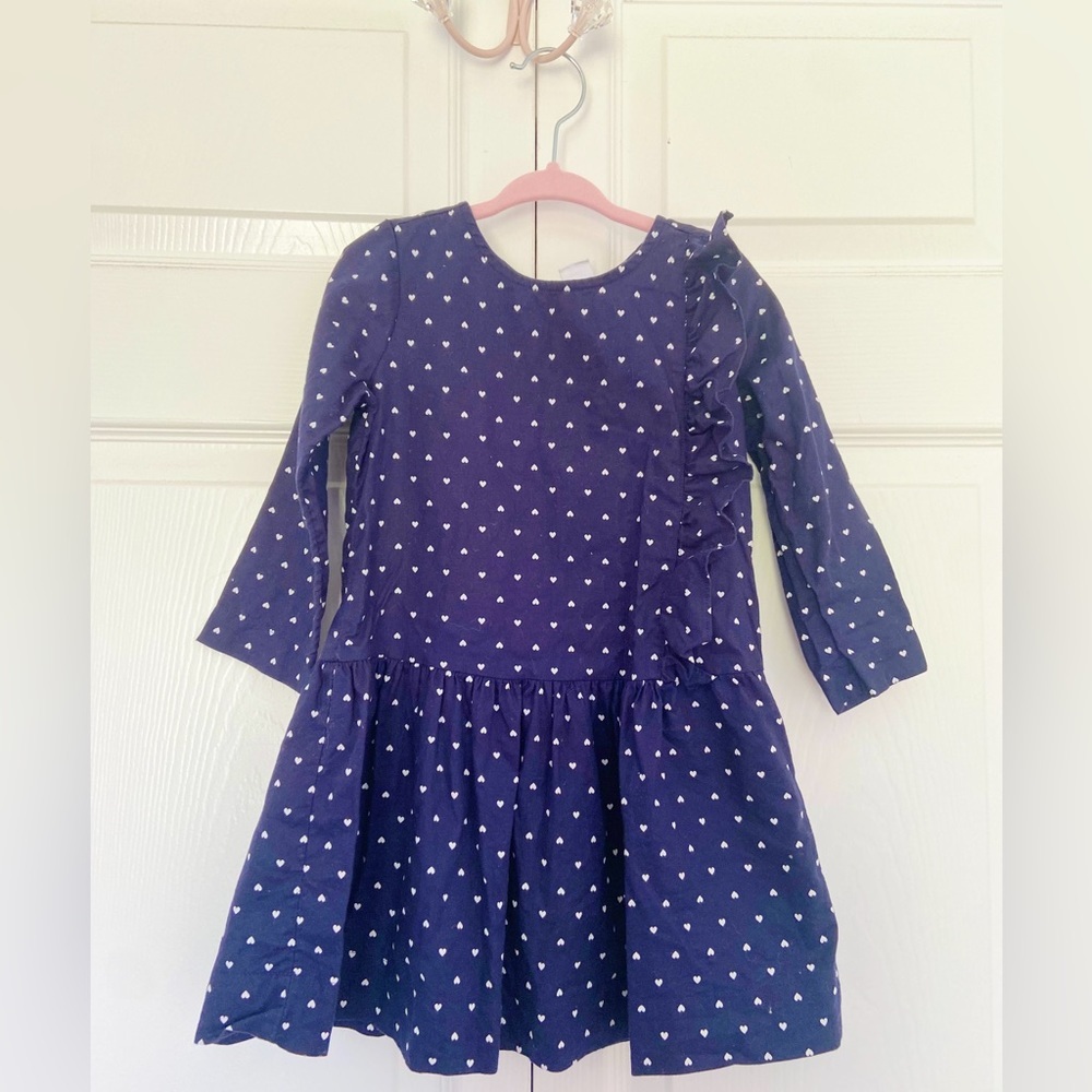 BABY GAP | Small Heart Dots Navy Blue Dress.